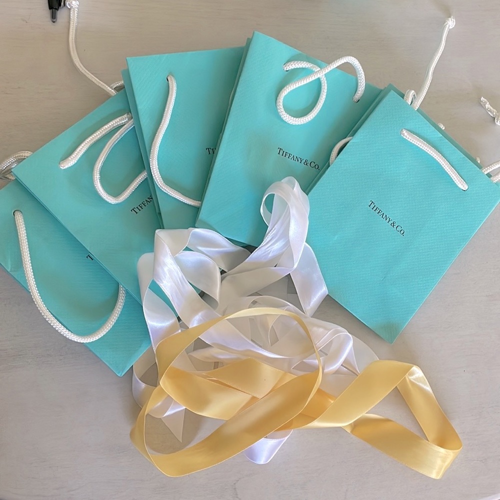 Authentic Tiffany small gift bag with ribbon